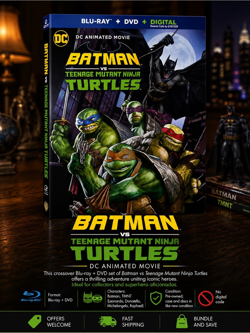 Batman vs TMNT Blu-ray DVD Combo Animated Film